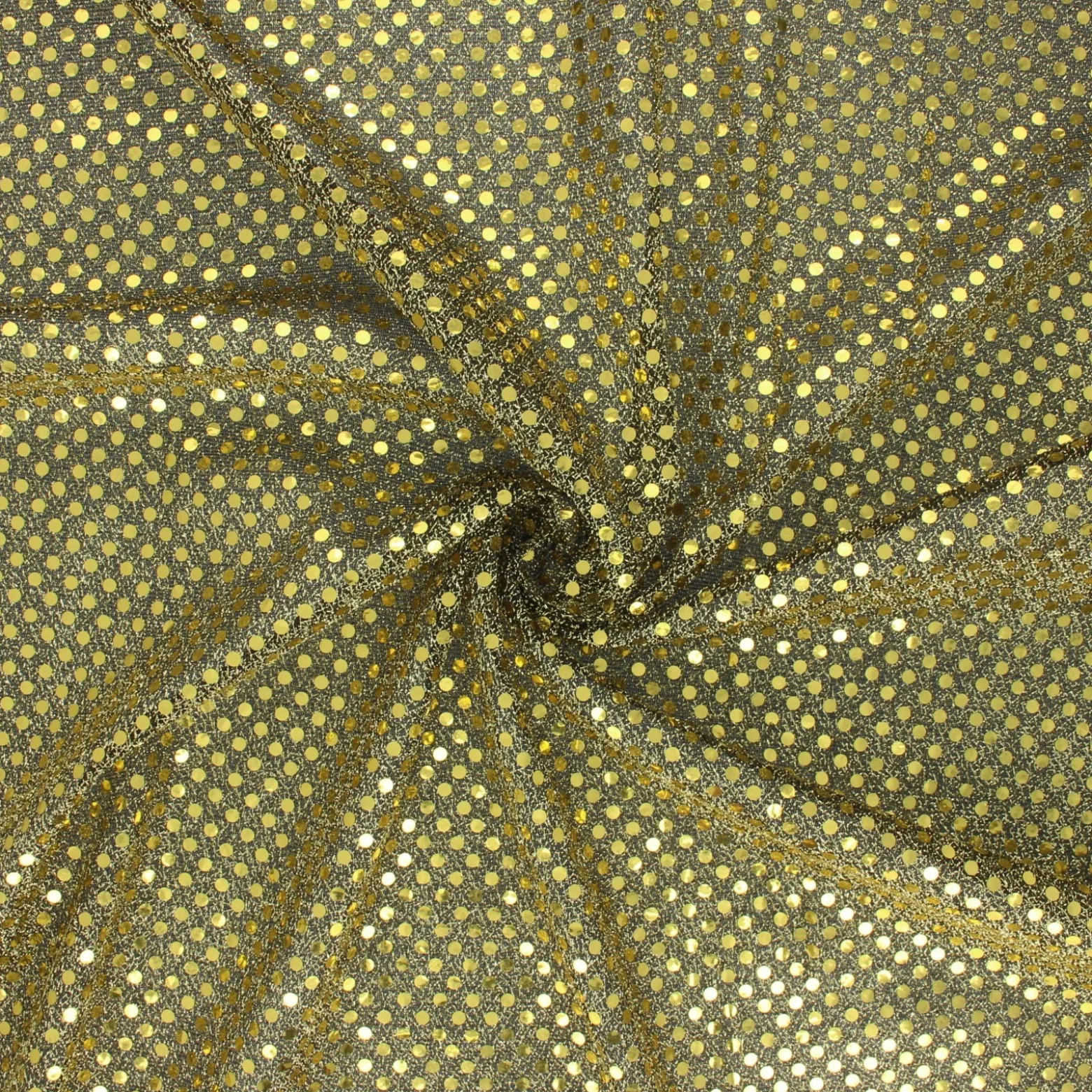 Tissu paillettes Carnaval - noir/doré