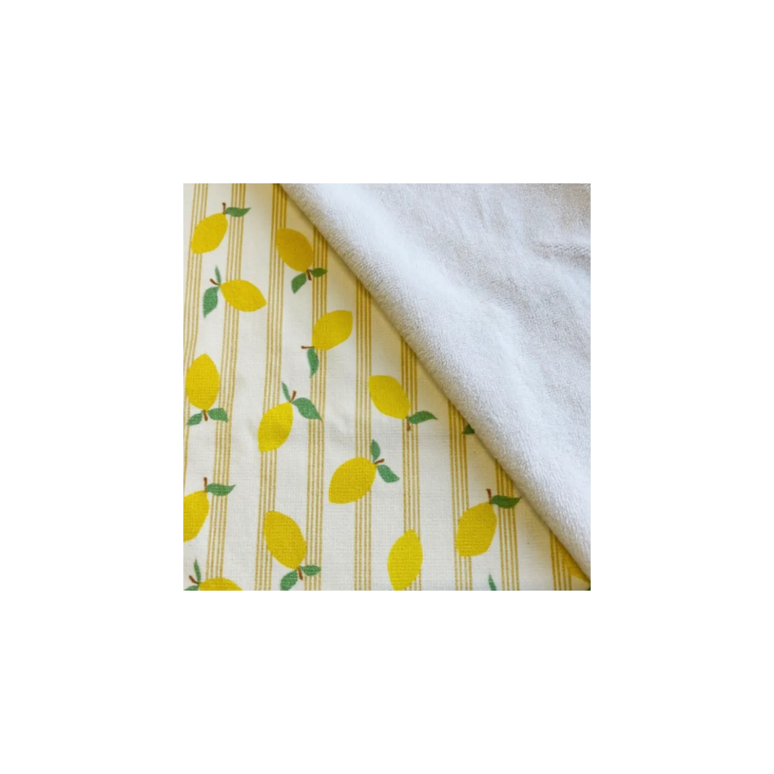 Tissu éponge monoface Lime - écru
