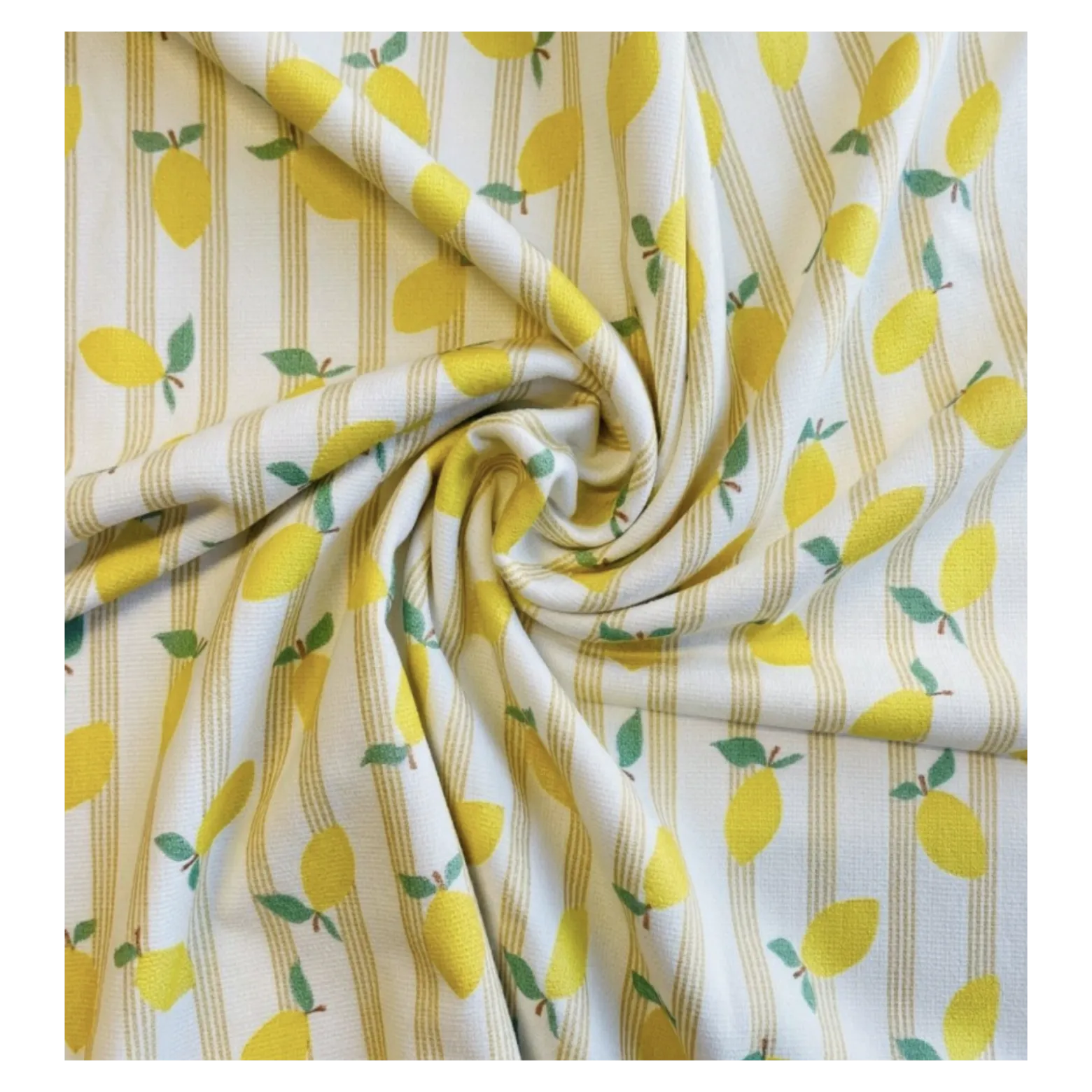 Tissu éponge monoface Lime - écru