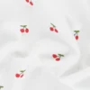 Tissu popeline de coton Cerise - blanc