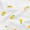 Tissu popeline de coton Citron - blanc