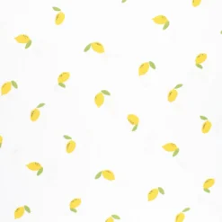 Tissu popeline de coton Citron - blanc