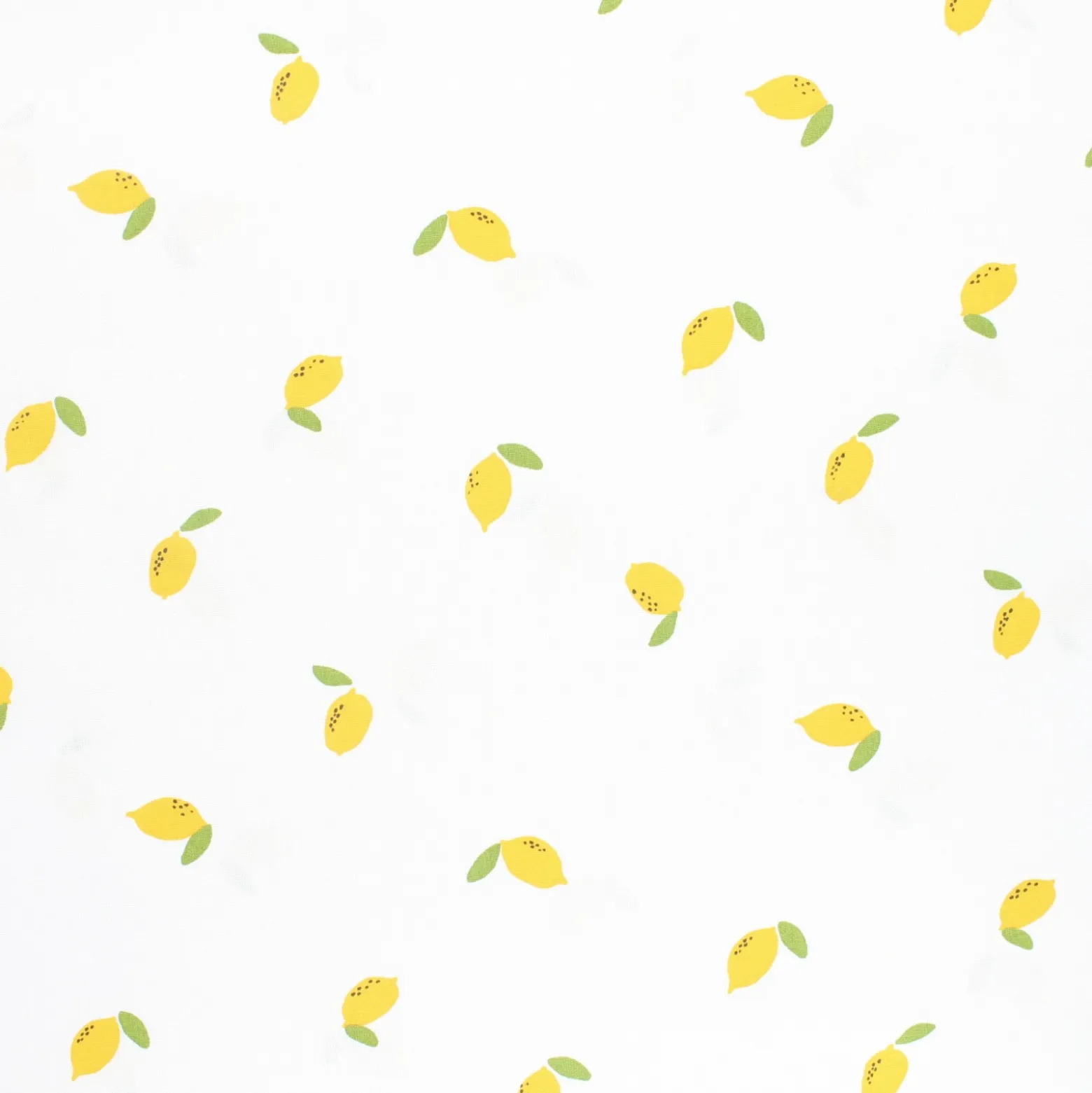Tissu popeline de coton Citron - blanc