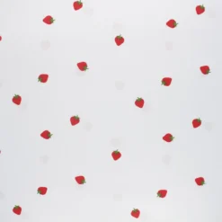 Tissu popeline de coton Fraise - blanc