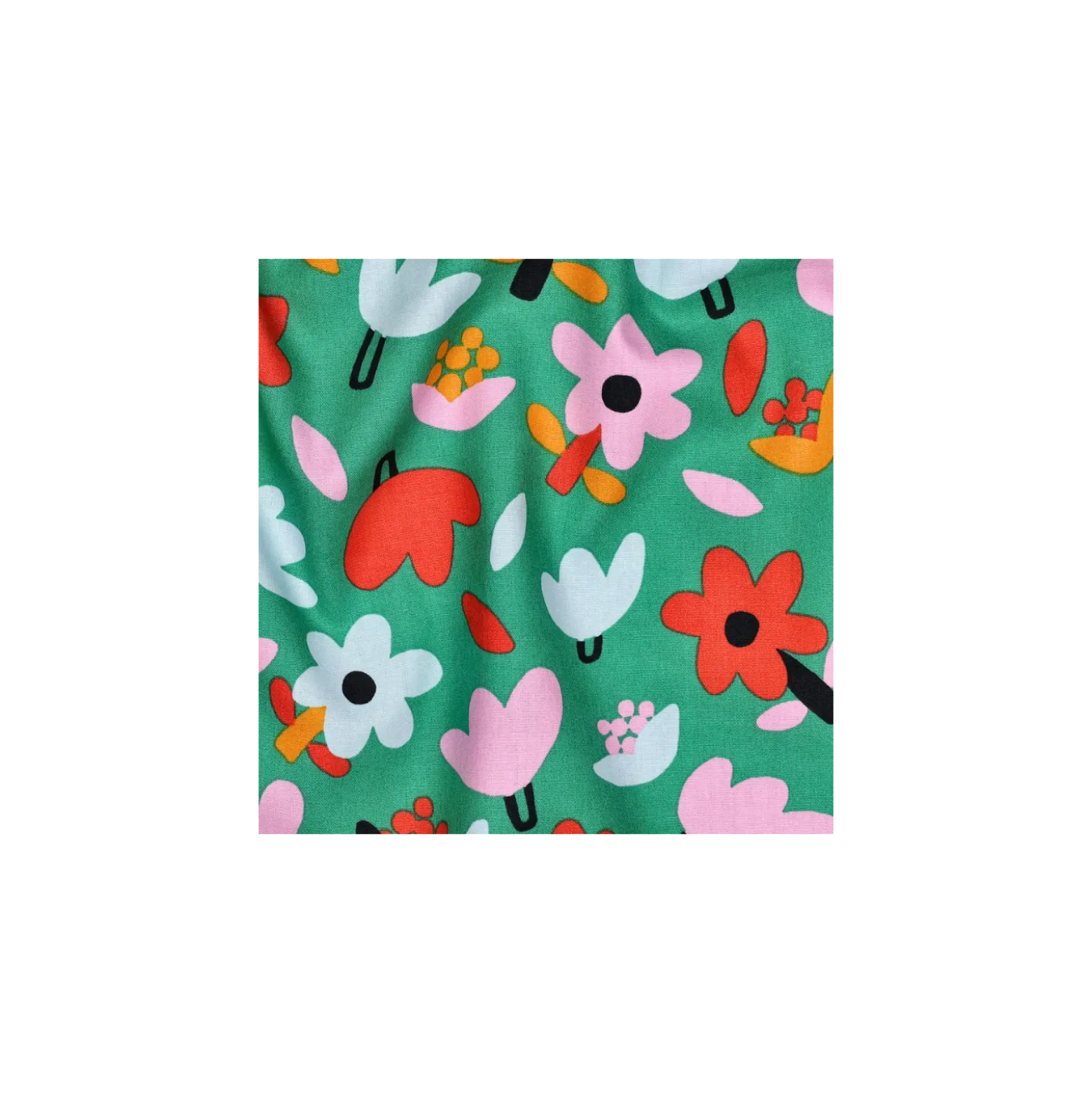 Tissu popeline de coton Jennifer Bouron Petites fleurs - vert