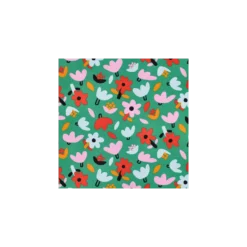 Tissu popeline de coton Jennifer Bouron Petites fleurs - vert