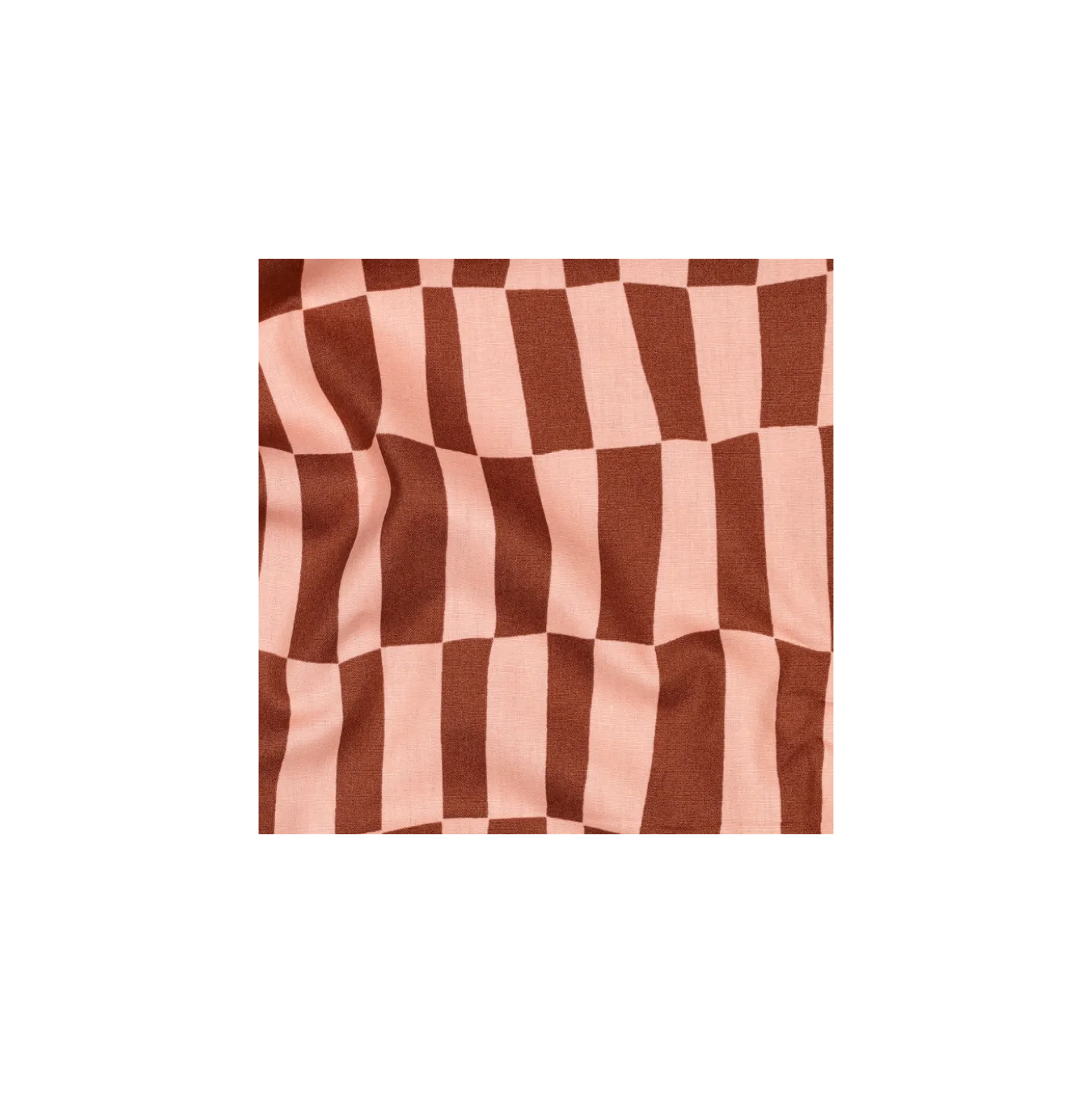 Tissu popeline de coton Jennifer Bouron Carreaux - pêche
