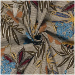 Tissu popeline de coton élasthanne Zafiral - marron