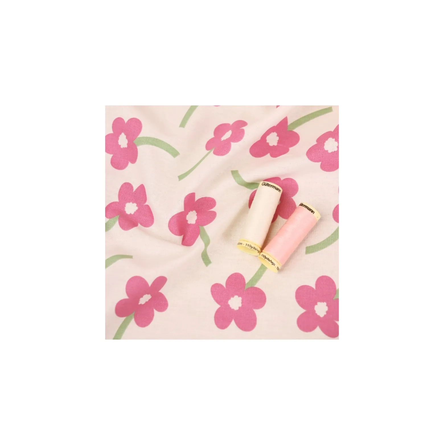 Tissu popeline de coton Lolyrose - écru