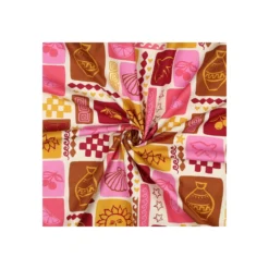 Tissu popeline de coton Poppy Summer patchwork - écru