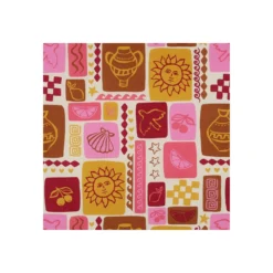 Tissu popeline de coton Poppy Summer patchwork - écru