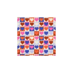 Tissu popeline de coton Square Love - écru