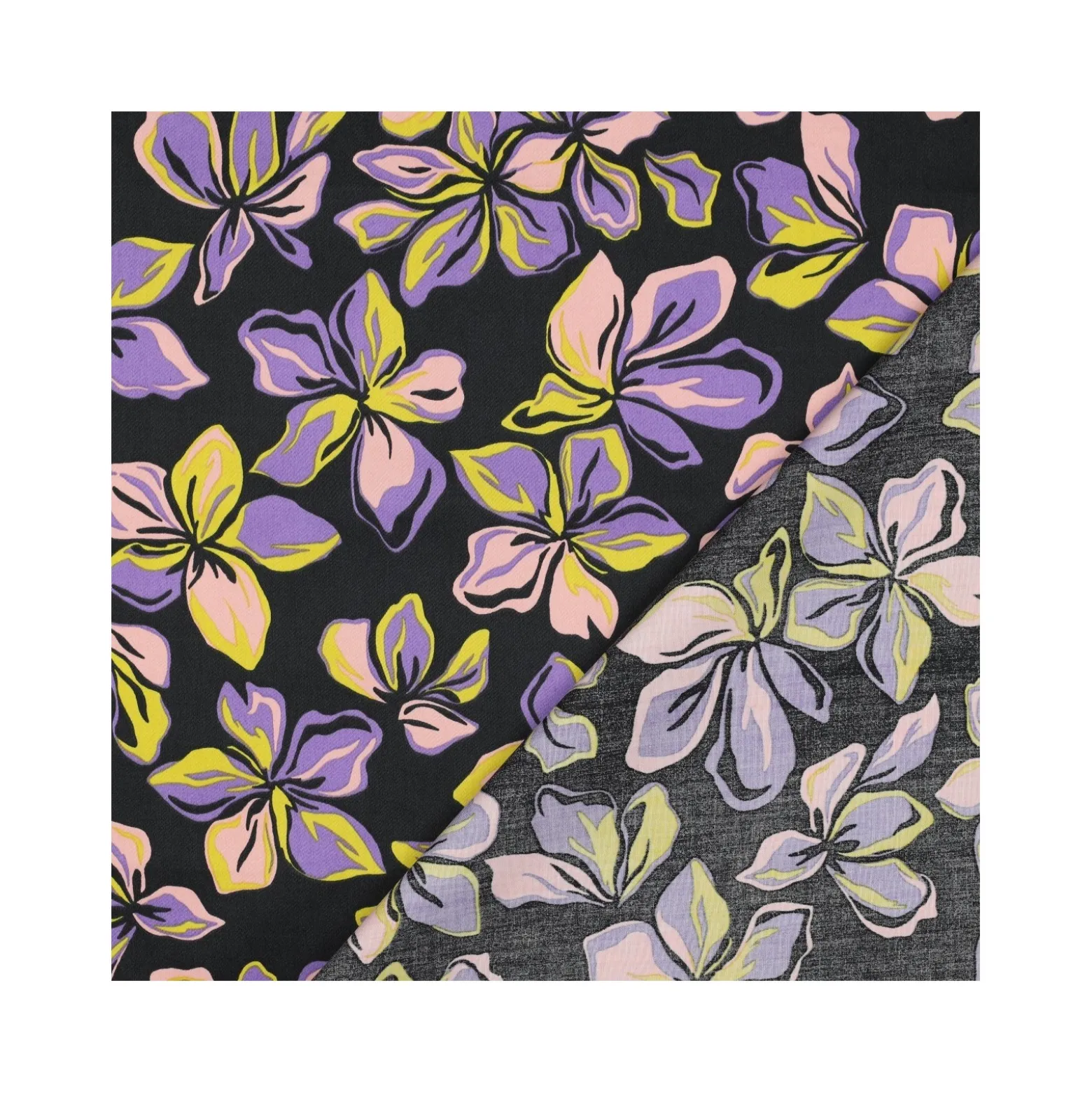Tissu satin de coton Pommé fabrics Fleurome
