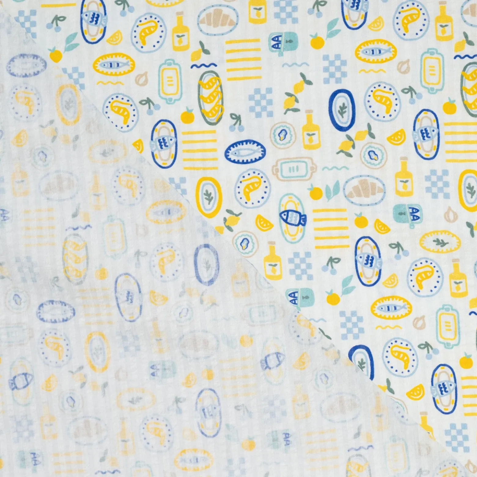 Tissu seersucker Estivella - blanc cassé