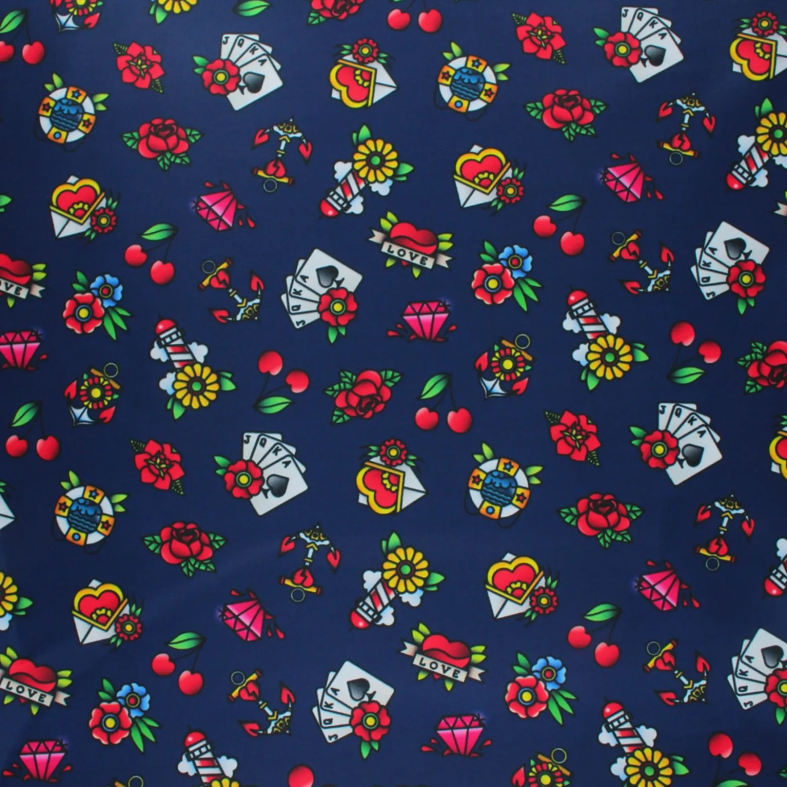 Tissu short de bain Tattoo - bleu marine