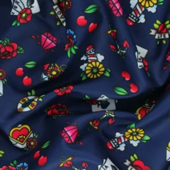 Tissu short de bain Tattoo - bleu marine