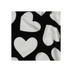 Tissu sweat Poppy Big coeurs - noir