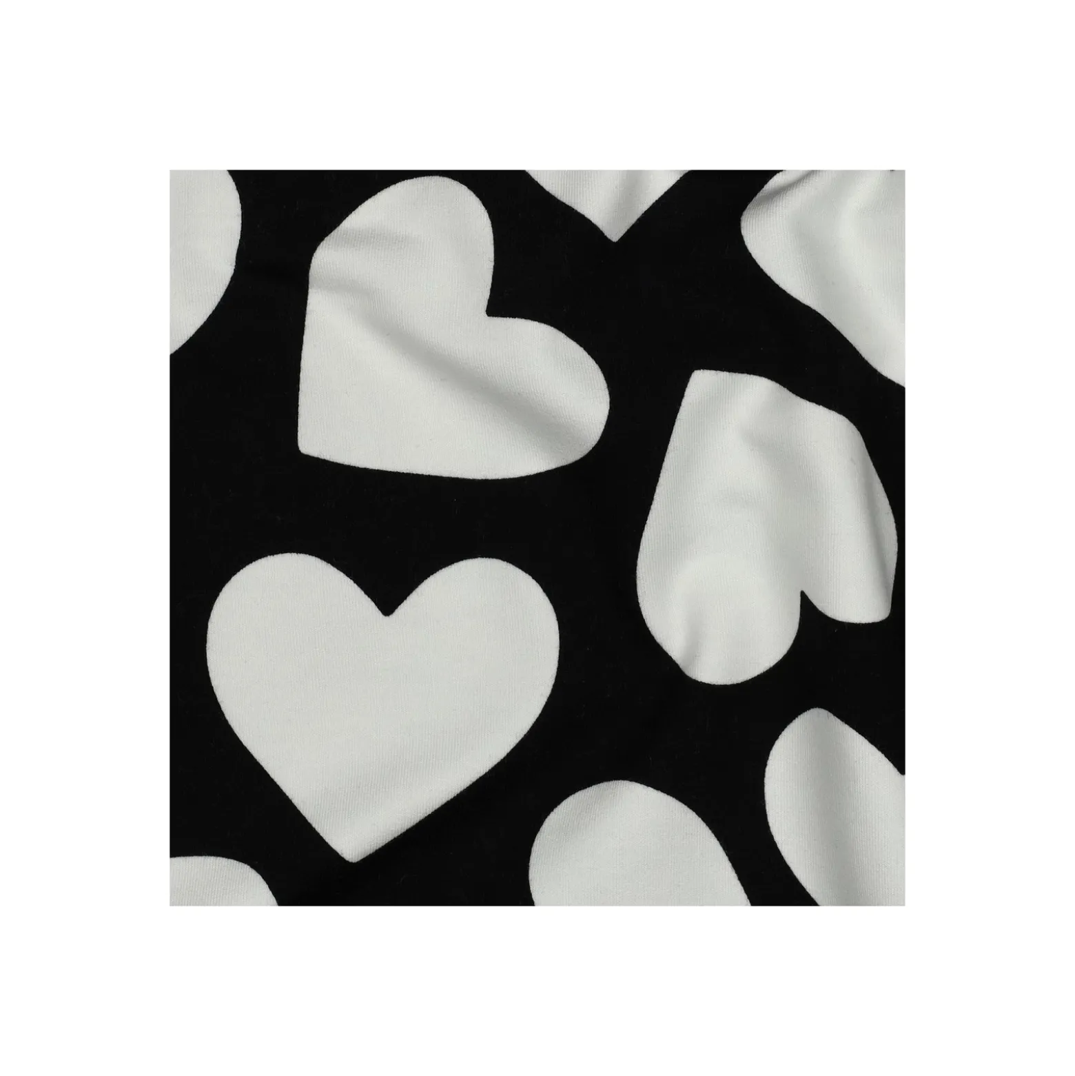 Tissu sweat Poppy Big coeurs - noir
