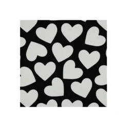 Tissu sweat Poppy Big coeurs - noir