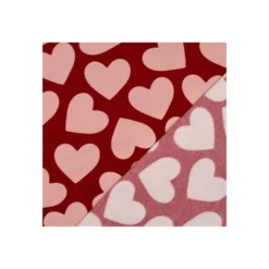 Tissu sweat Poppy Big coeurs - rouge