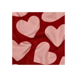 Tissu sweat Poppy Big coeurs - rouge