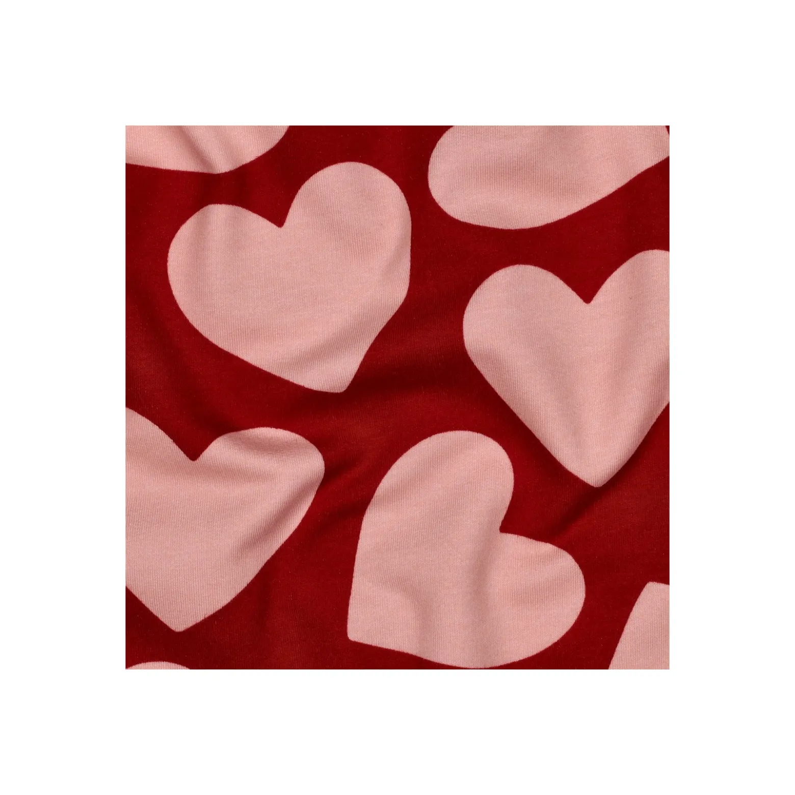 Tissu sweat Poppy Big coeurs - rouge