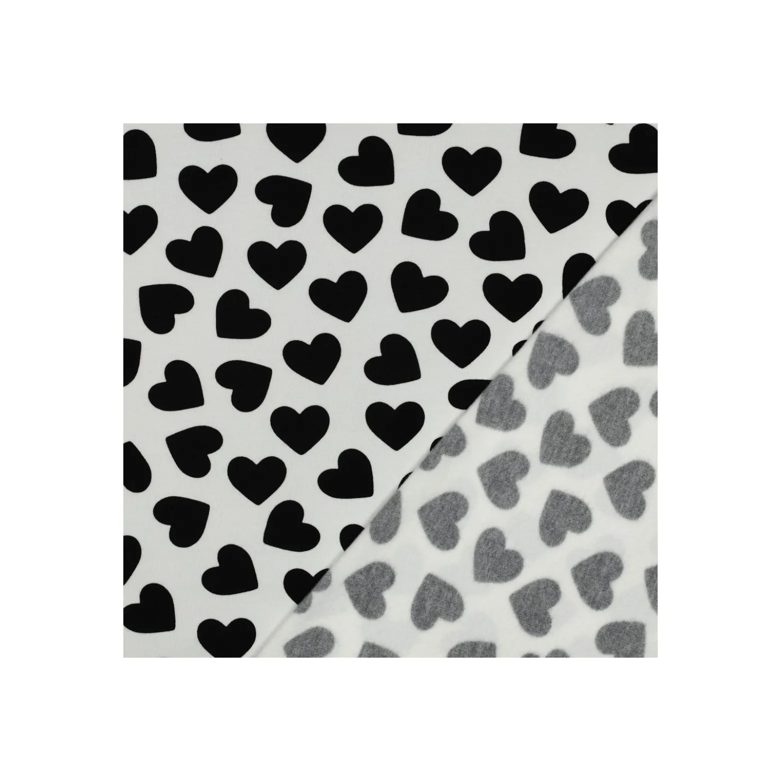 Tissu sweat Poppy Coeurs - blanc