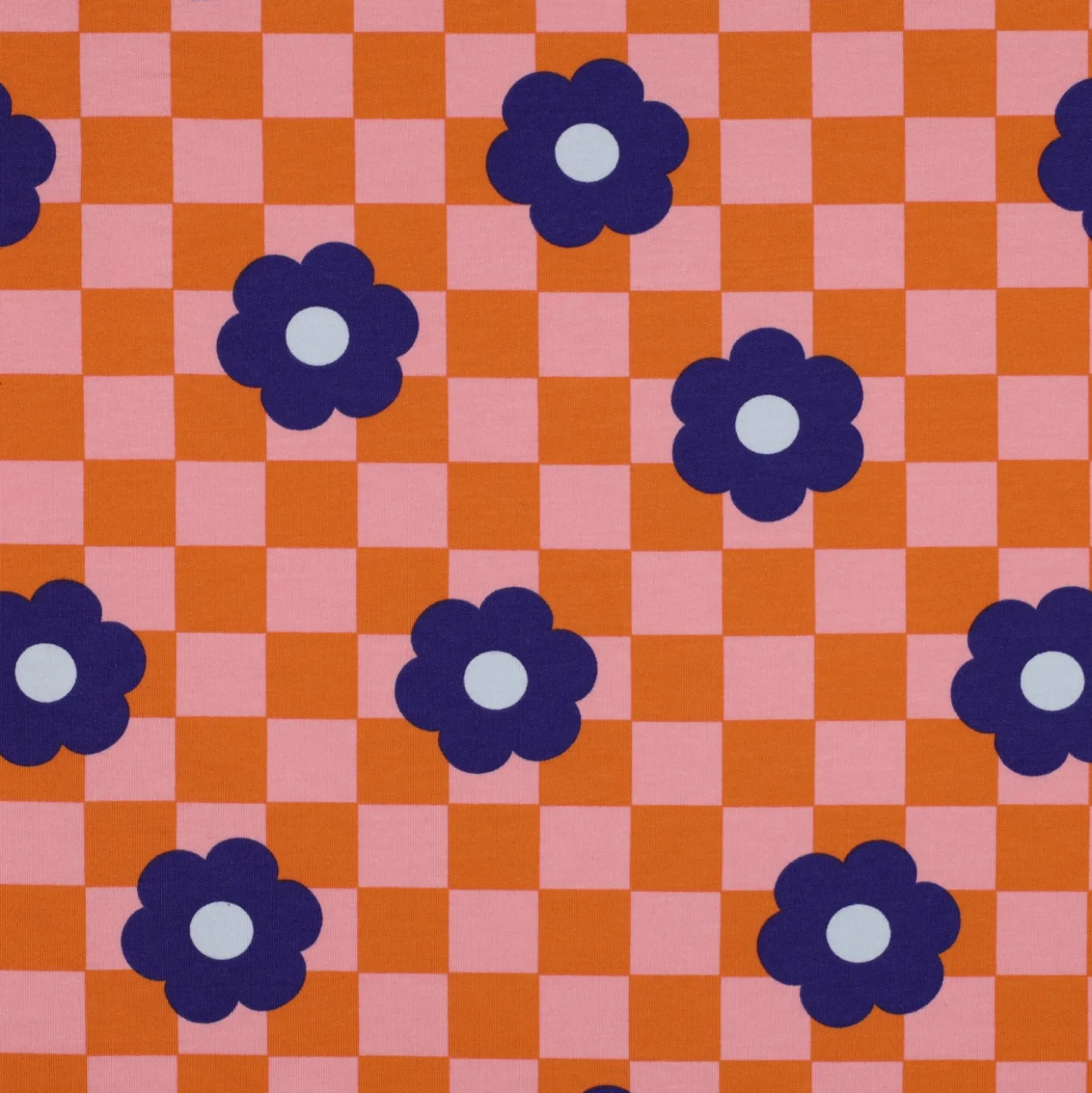 Tissu sweat Poppy Flowerpop - orange / rose