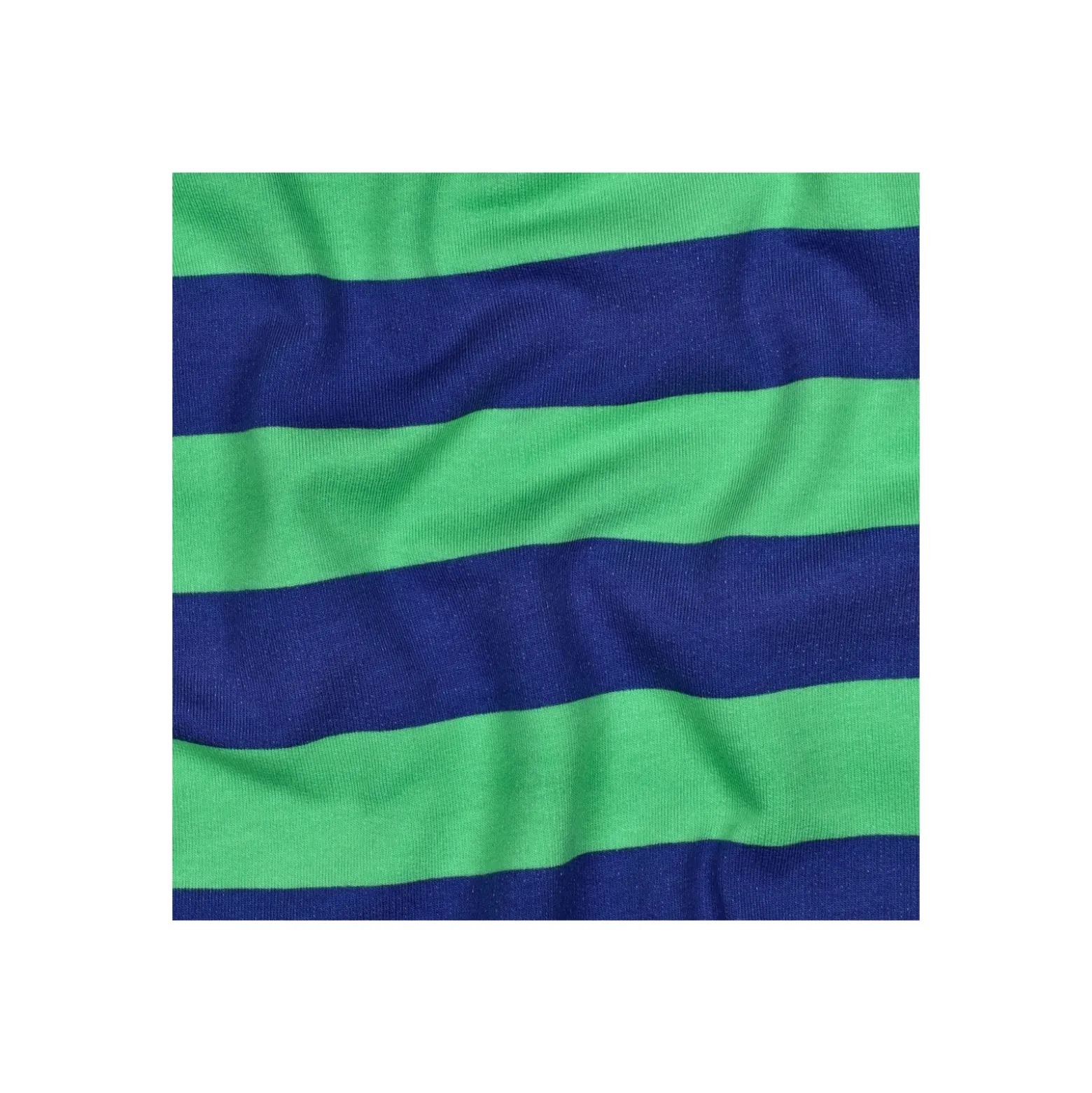 Tissu sweat Poppy Stripes - vert / bleu