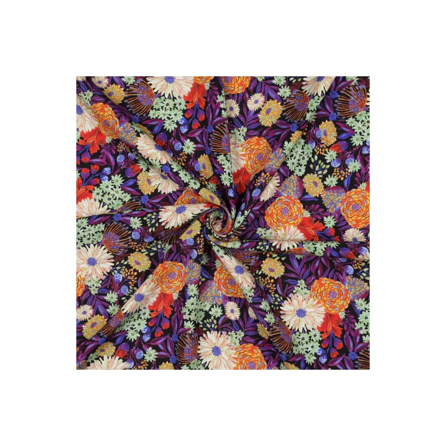Tissu TENCEL™ Fleurion - noir