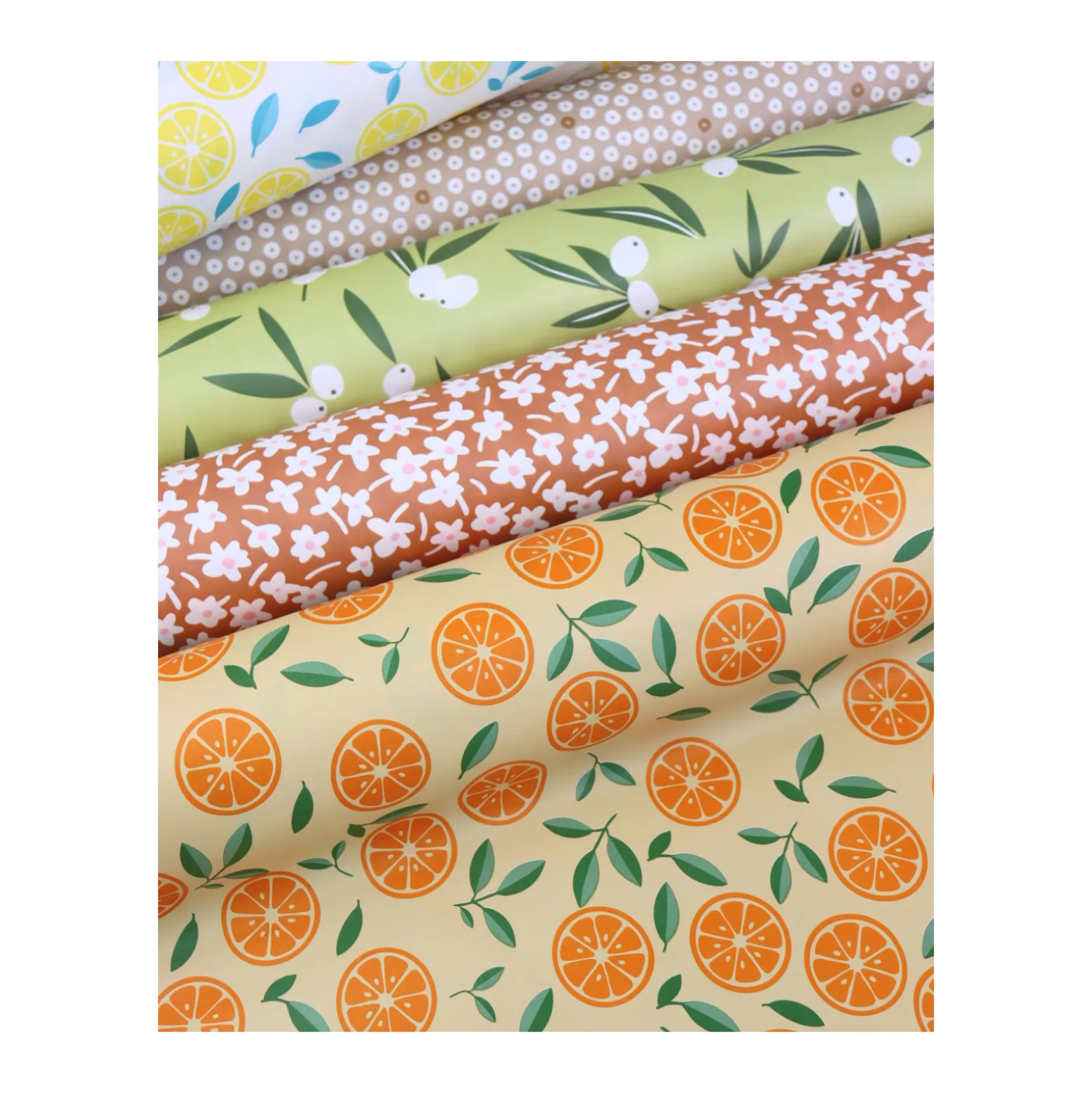 Tissu toile cirée Captain Cook Slice me up - orange