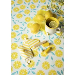 Tissu toile cirée Captain Cook Slice me up - orange