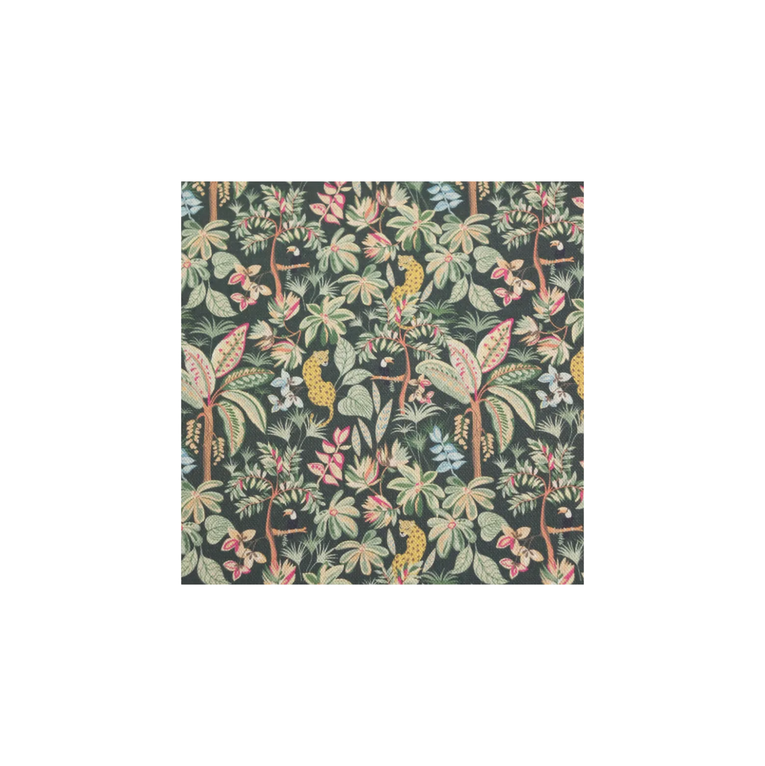 Tissu toile de coton aspect lin Jungle - vert