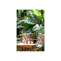 Tissu toile de coton aspect lin enduit Coquelicot - naturel
