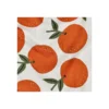 Tissu toile de coton Orange - blanc