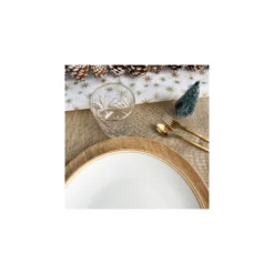 Tissu toile de jute lurex - naturel