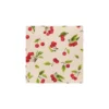Tissu toile polycoton aspect lin Cerises - naturel