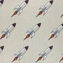 Tissu toile polycoton Rocket launch - gris