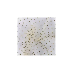 Tissu tulle floqué haute qualité Gold - beige