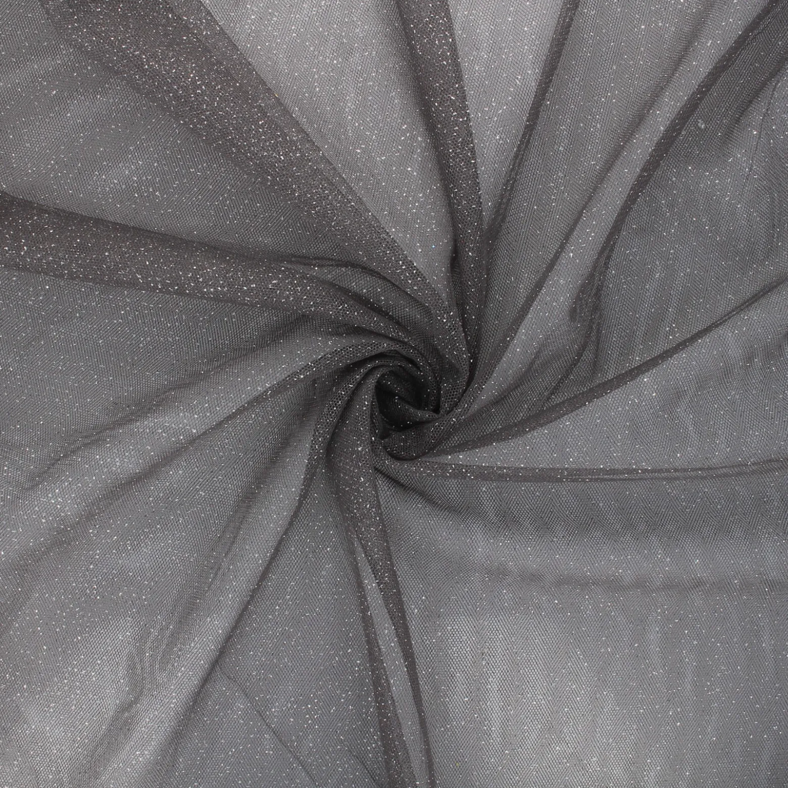 Tissu tulle souple pailleté Fantasy - gris foncé - Coupons : 20cm, 40cm