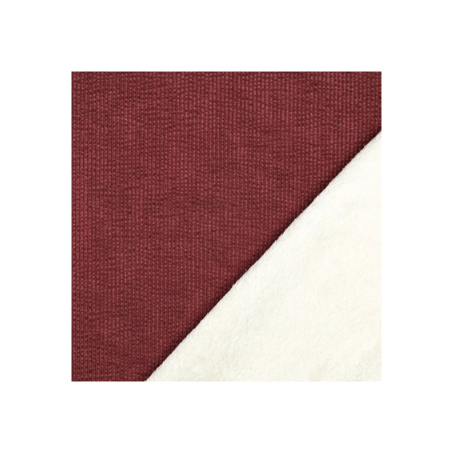 Tissu velours côtelé envers fourrure Trucker - bordeaux