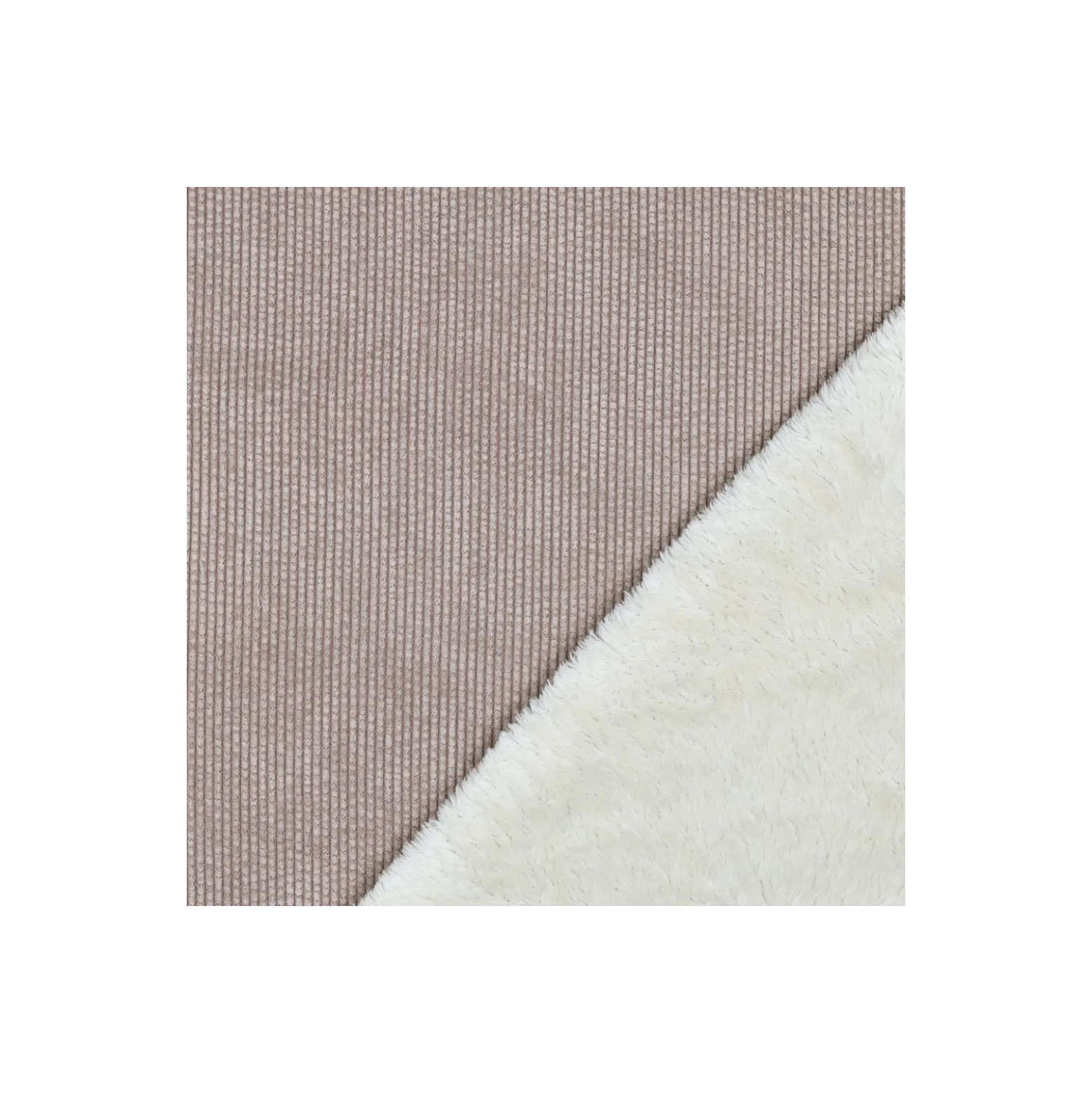 Tissu velours côtelé envers fourrure Trucker - taupe