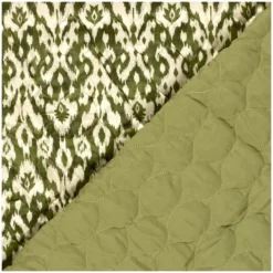 Tissu velours matelassé Abstrait - vert kaki