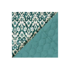 Tissu velours matelassé Abstrait - bleu paon
