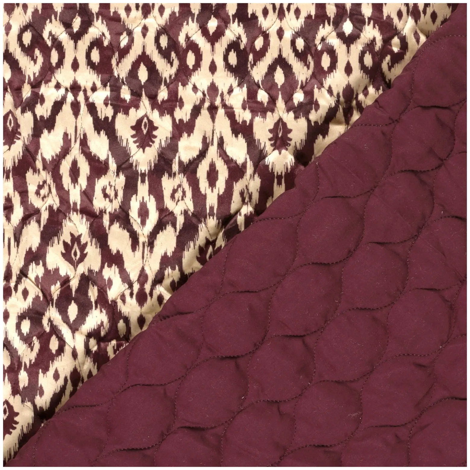 Tissu velours matelassé Abstrait - bordeaux