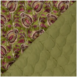 Tissu velours matelassé Cachemire - vert