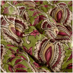 Tissu velours matelassé Cachemire - vert