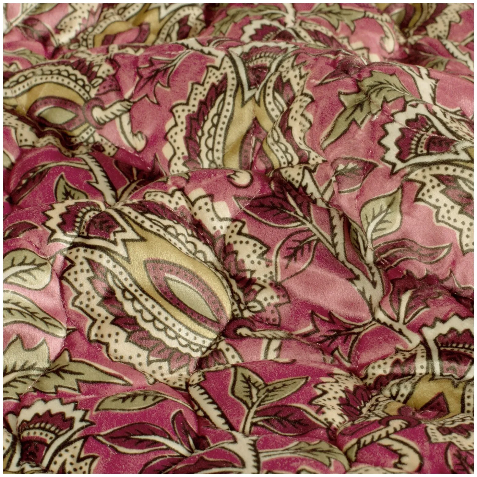 Tissu velours matelassé Cachemire - rose