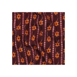 Tissu velours milleraies Florilys - bordeaux