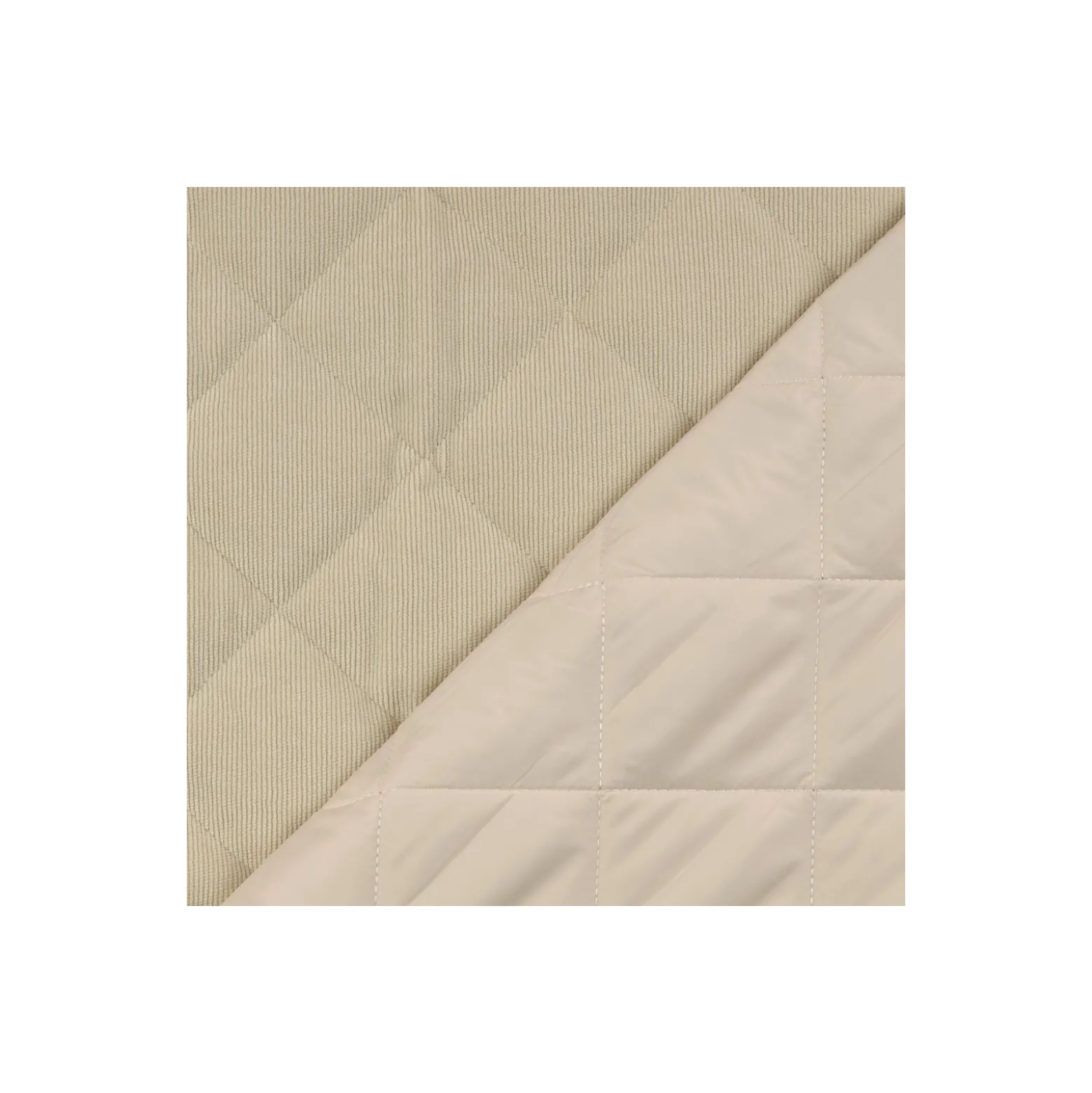 Tissu velours milleraies matelassé déperlant - écru